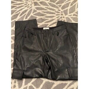 Black Leather Abercrombie & Fitch The 90s Relaxed High Rise Pants